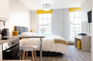 Desk, blackout curtains, iron/ironing board, free WiFi