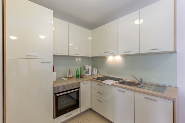 Fridge, oven, stovetop, dishwasher