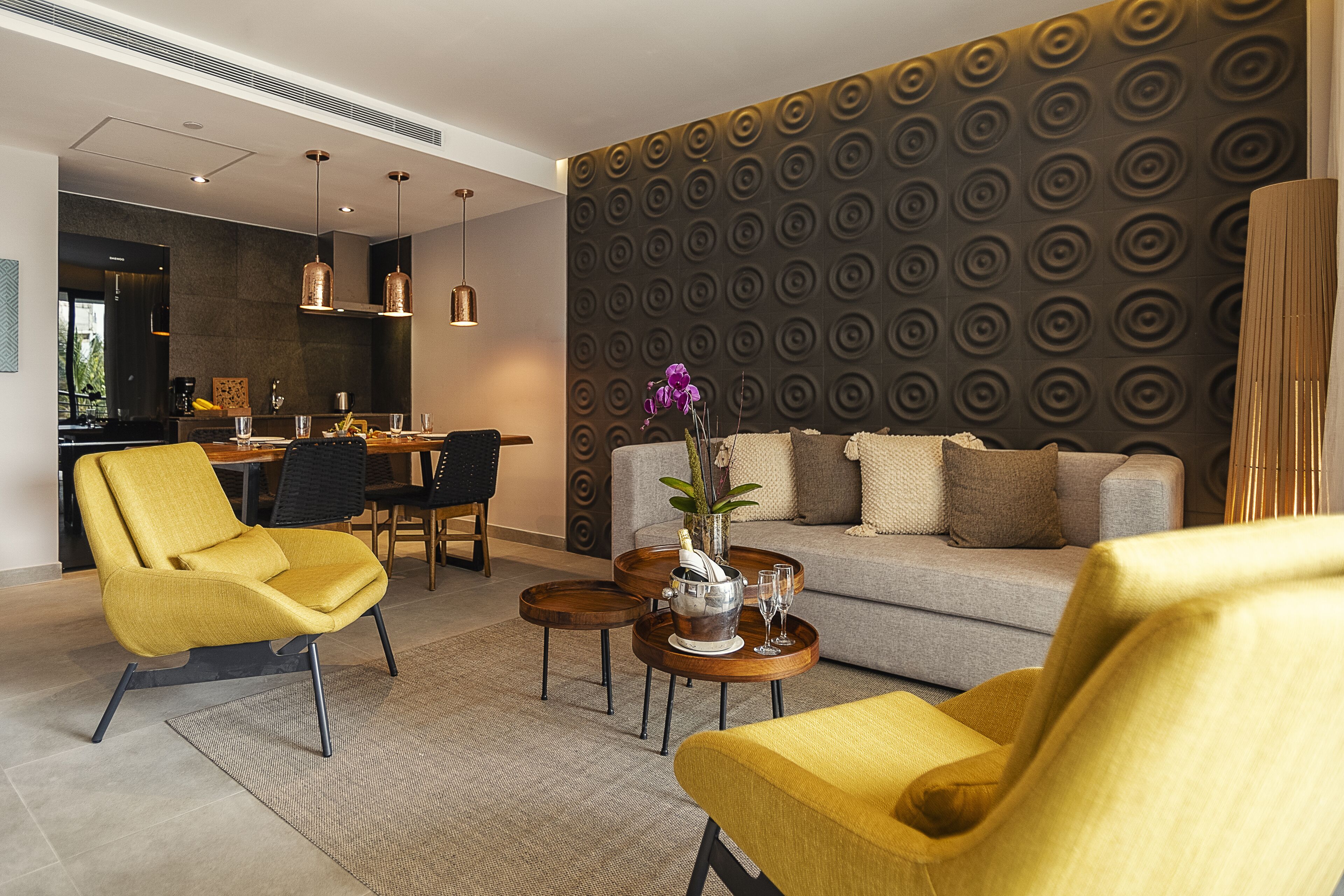 1 bedroom partial oceanview resort residences | living area | 40-inch smart tv with cable channels, tv