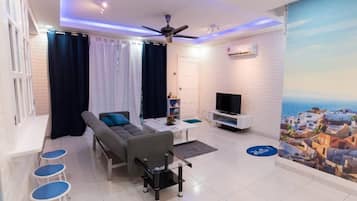 Classic House, 3 Bedrooms | Living area | Flat-screen TV