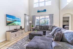 Smart TV, video games, DVD player, table football