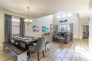 Dining - 5BR Solterra Disney Retreat w/ Themed Rooms | Tall Ceilings | Game Room | Large pool and spa (Davenport)