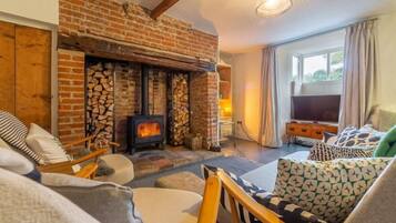 Télévision, cheminée