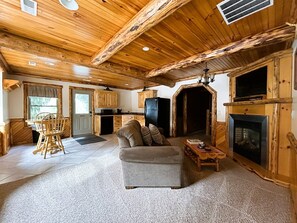 TV, fireplace, DVD player, video library - The Hideaway Suite: Cozy, Lodge Suite in Amish Country, Ohio (Dundee)