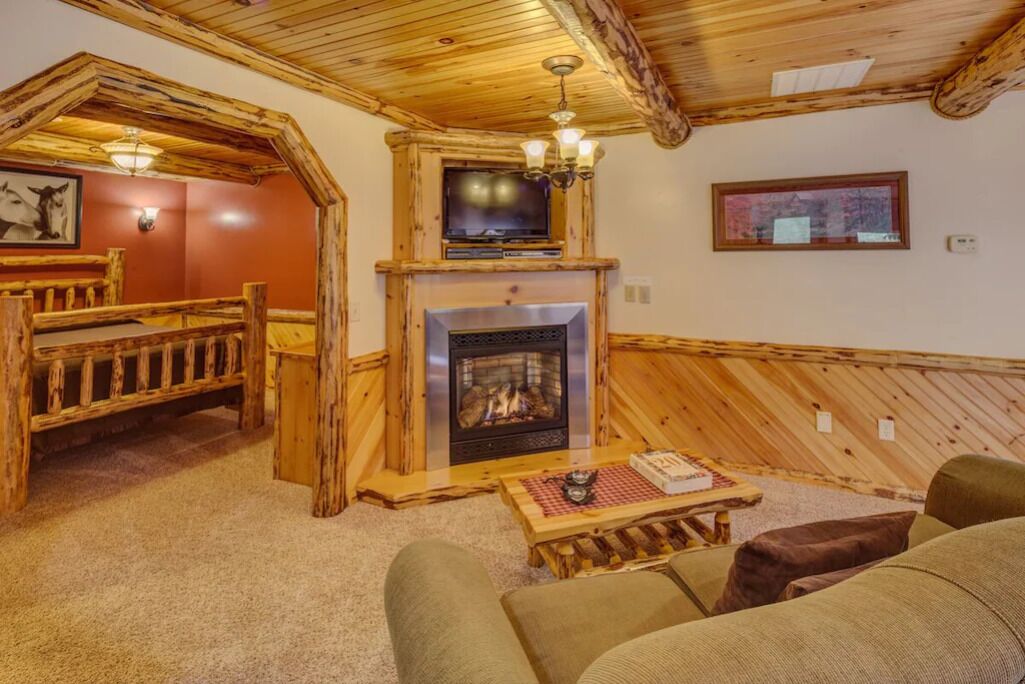 TV, fireplace, DVD player, video library