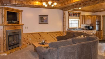 TV, fireplace, DVD player, video library