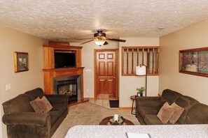 TV, fireplace, DVD player