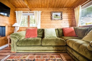 Fernseher, Kamin, Bücher