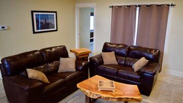 TV, DVD player, books, music library