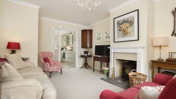 TV, DVD player, books