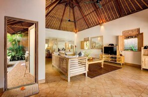 Flat-screen TV, DVD player