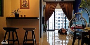 Family Apartment, 2 Bedrooms (2 Bathrooms) | Living area | Flat-screen TV