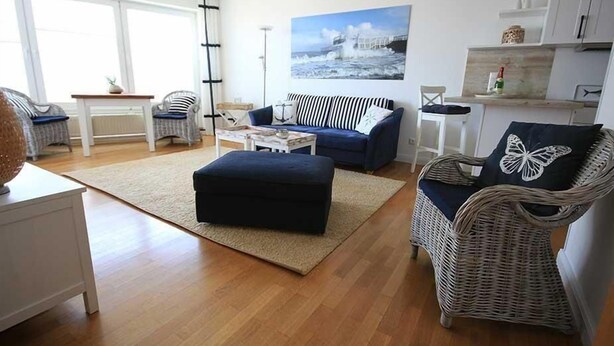 Living room - Ferienwohnung 25 mit Meerblick in der Residenz Meeresbrandung (Cuxhaven)