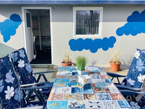 Ferienhaus (Eleganter Wohnwagen in Grömitz, 350m) | Außenbereich