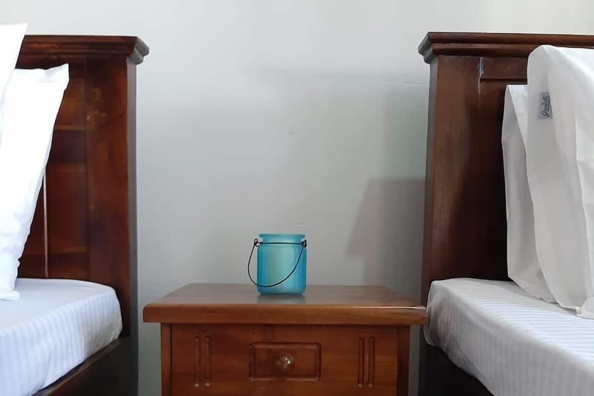 Individually furnished, desk, laptop workspace, blackout curtains