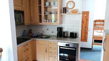 Fridge, microwave, dishwasher, coffee/tea maker