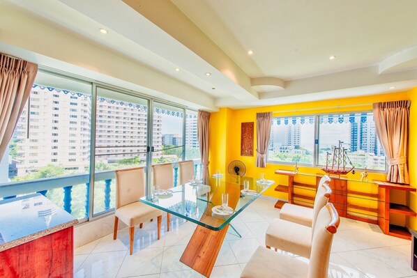 2-Bedroom Condo | Living area | Flat-screen TV - Ruamchok Condos (RC5) (Pattaya)
