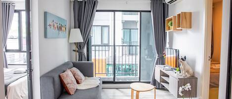 Comfort Apartment, 2 Bedrooms | Living area | LED TV