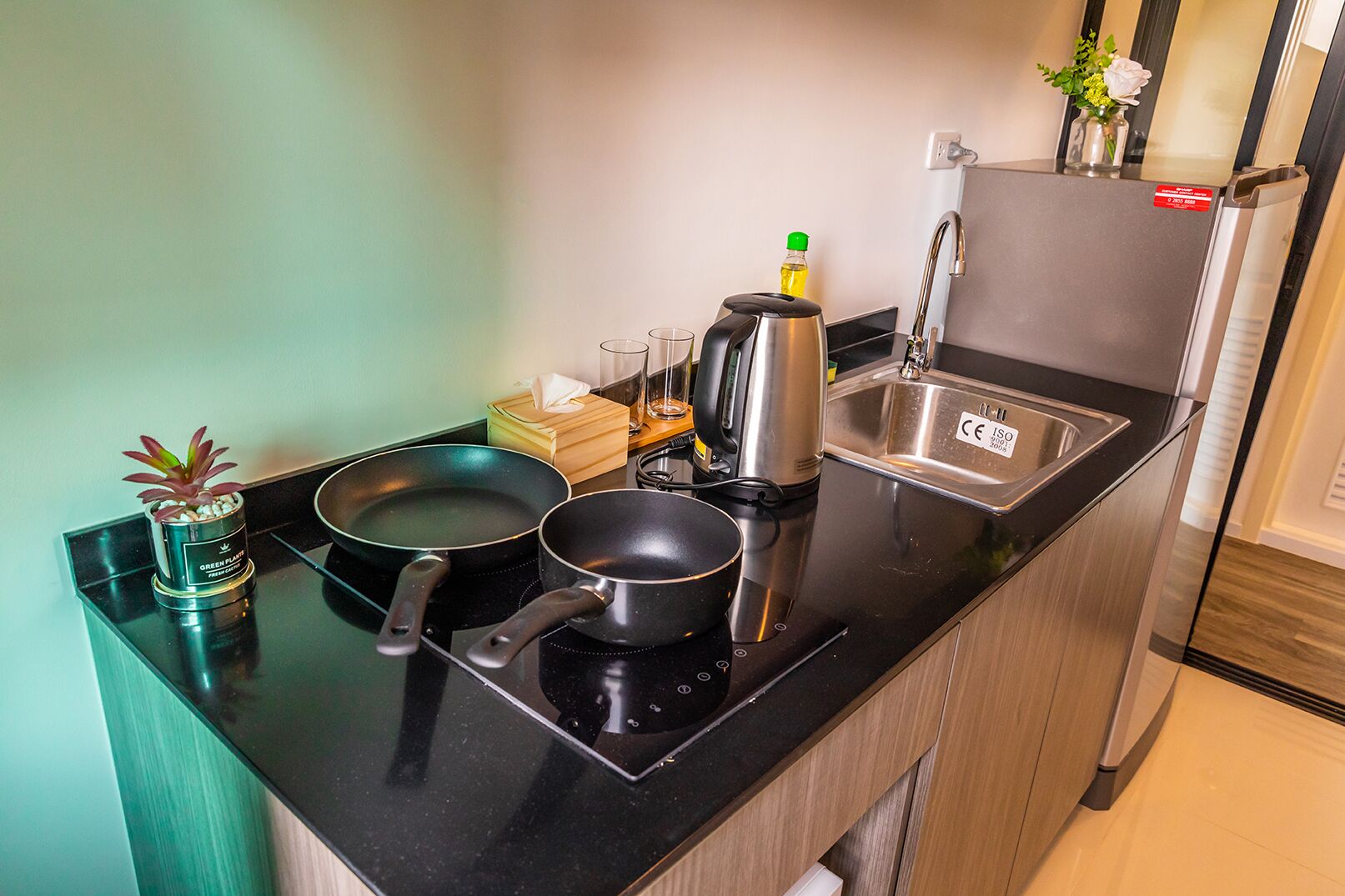 Comfort Apartment, 1 Bedroom | Private kitchenette | Full-sized fridge, microwave, stovetop, electric kettle
