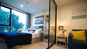 Comfort-Apartment, 1 Schlafzimmer | 1 Schlafzimmer, Verdunkelungsvorhänge, kostenloses WLAN, Bettwäsche