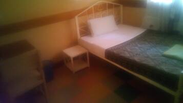 Desk, free WiFi, bed sheets