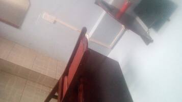 Desk, free WiFi, bed sheets