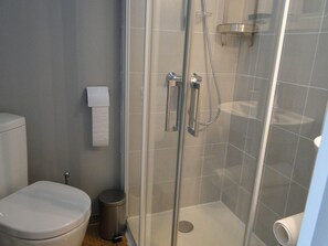 Shower, hair dryer, towels, soap - Comfortable studio with view of pond and Chateau (Chauffailles)