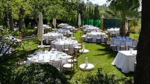 Outdoor banquet area