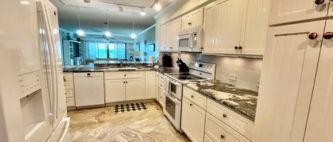 Fridge, microwave, oven