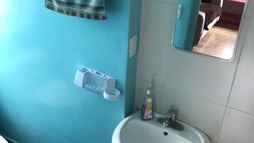 Shower, bidet, towels, soap