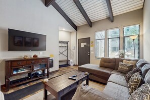 TV, fireplace, table football, ping pong