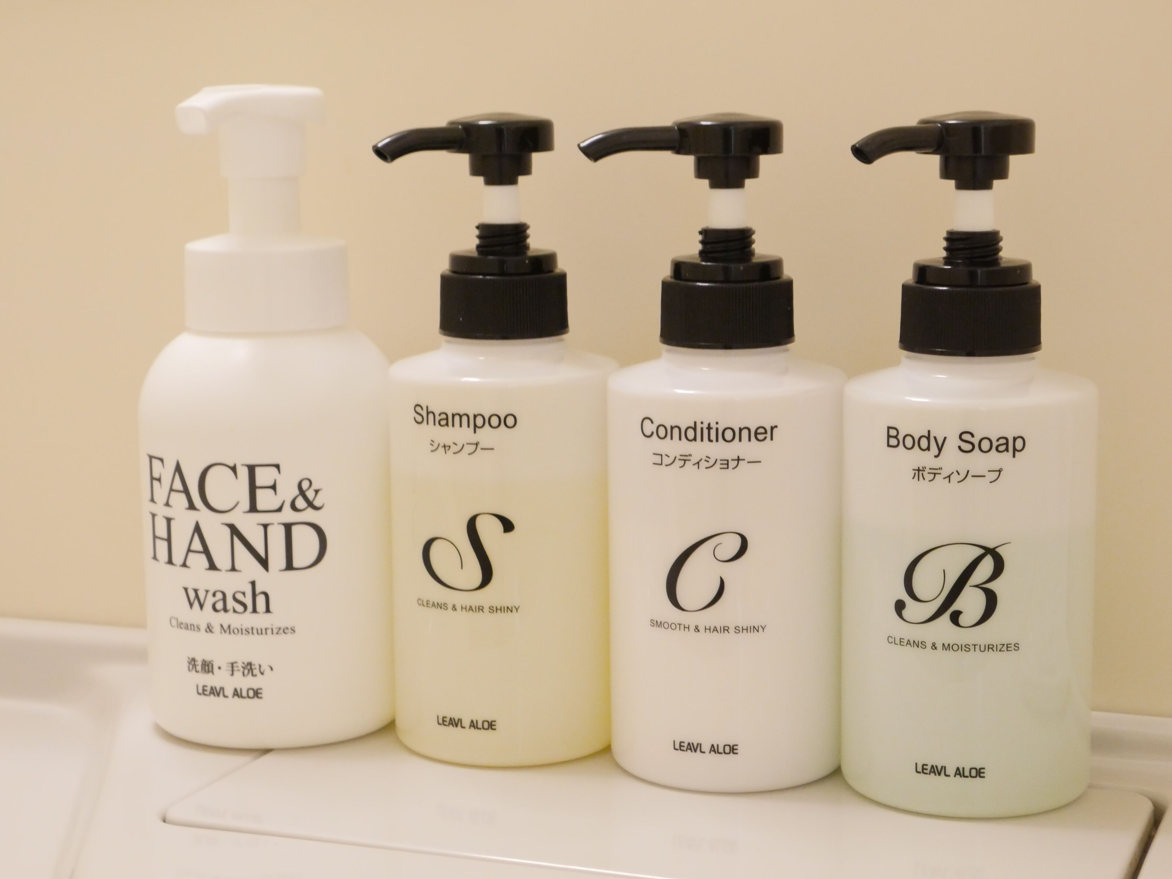 combined shower/bathtub, free toiletries, hair dryer, slippers