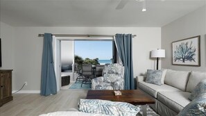 Living area - Horizons West Unit #106 - Beautifully Newly Remodeled High-Rise One Bedroom with the BEST Gulf view. (Sarasota)