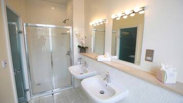 Executive Double Room | Bathroom | Combined shower/tub, free toiletries, hair dryer, towels