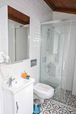 Douche, douche hydromassante, articles de toilette gratuits