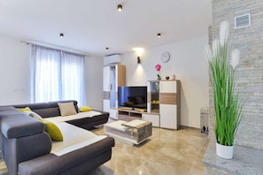 TV, fireplace - Modern Villa FUTURA with pool and jacuzzi (Maslenica)