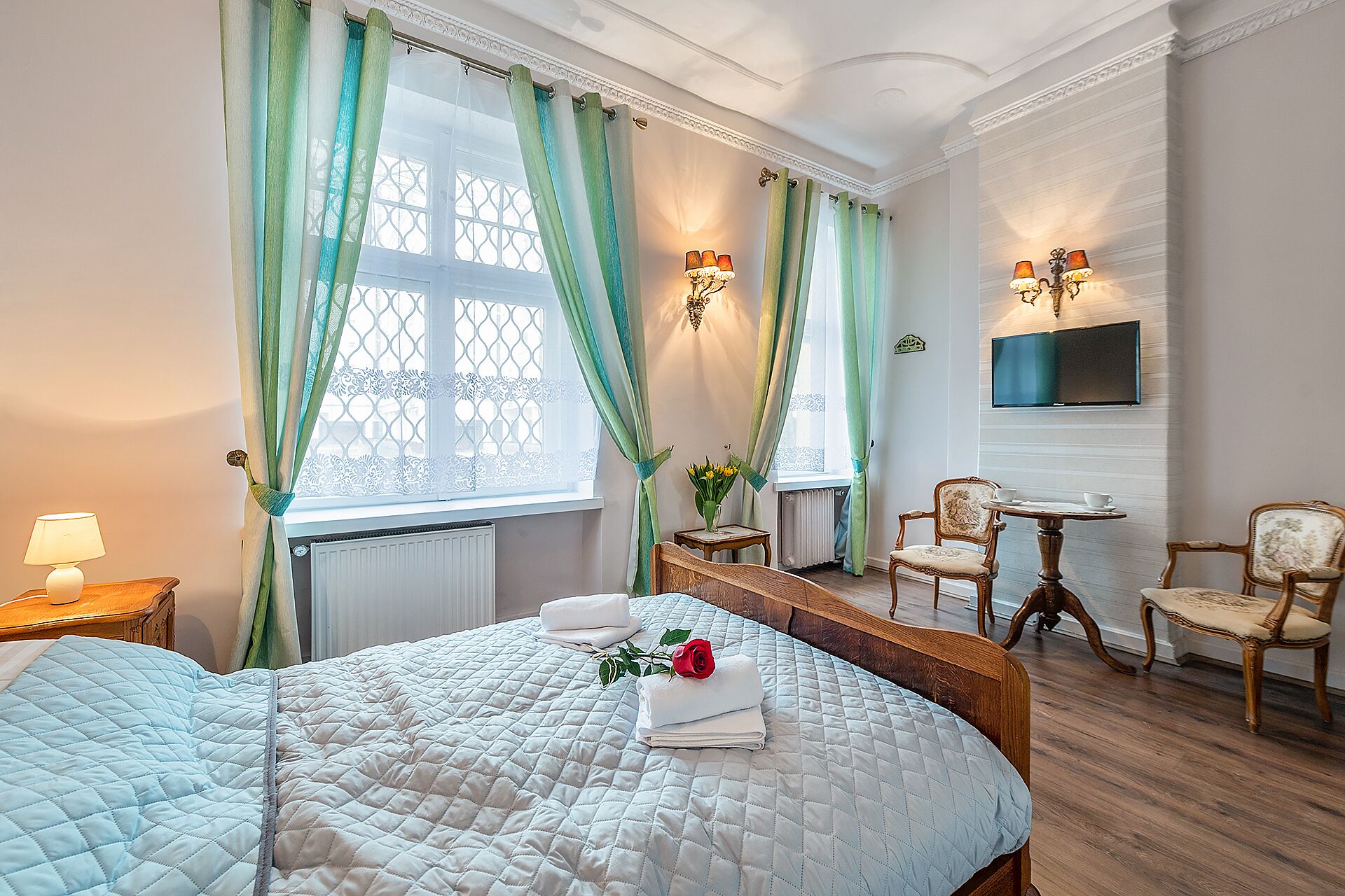 Blackout curtains, iron/ironing board, free WiFi, bed sheets