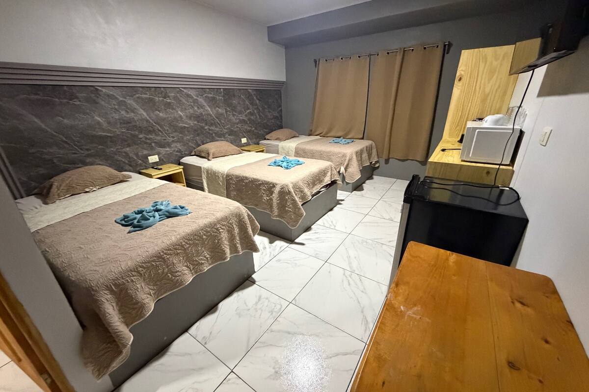 Blackout drapes, WiFi (free), bed sheets