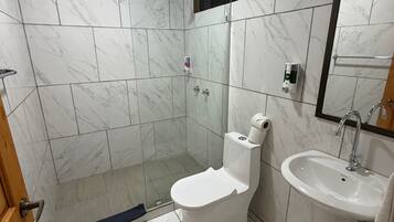 Regadera, amenidades de baño gratuitas, toallas