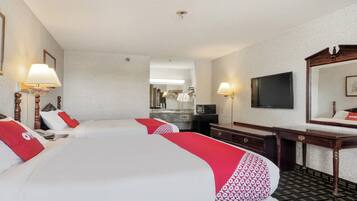 Desk, blackout curtains, free WiFi, bed sheets