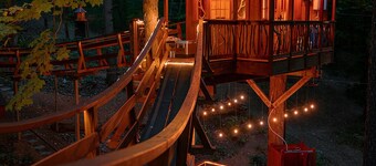 Maaginen Chez'puun lepopuumaja kyydissä 35 'metsäkerroksen yläpuolella!