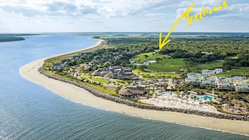 Beach nearby, sun loungers