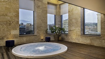 Indoor pool, open 6:30 AM to 10:30 PM, pool loungers