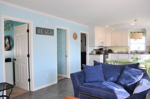 TV, DVD player - 2 bedrooms, 1 bathroom. Pet friendly with a fenced in back yard. Located on canal with dock the perfect place for fishing, crabbing, or docking your boat. (Brunswick)