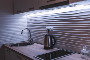 Classic Apartment | Private kitchen | Fridge, oven, stovetop, dishwasher