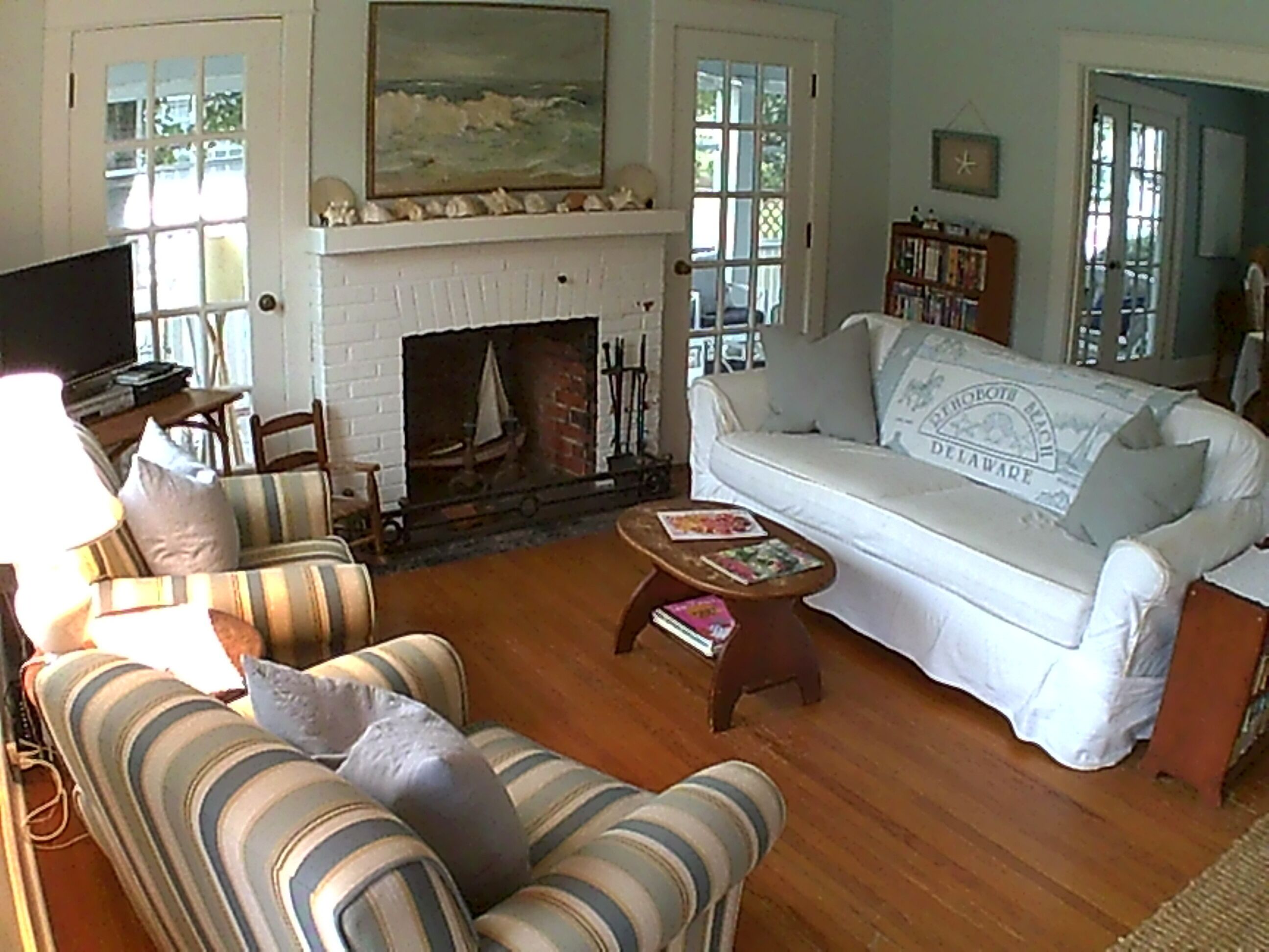 Smart TV, DVD player, books, video library