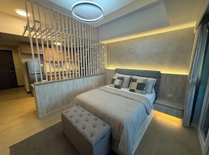 Suíte estúdio luxo | Wi-Fi de cortesia, roupa de cama