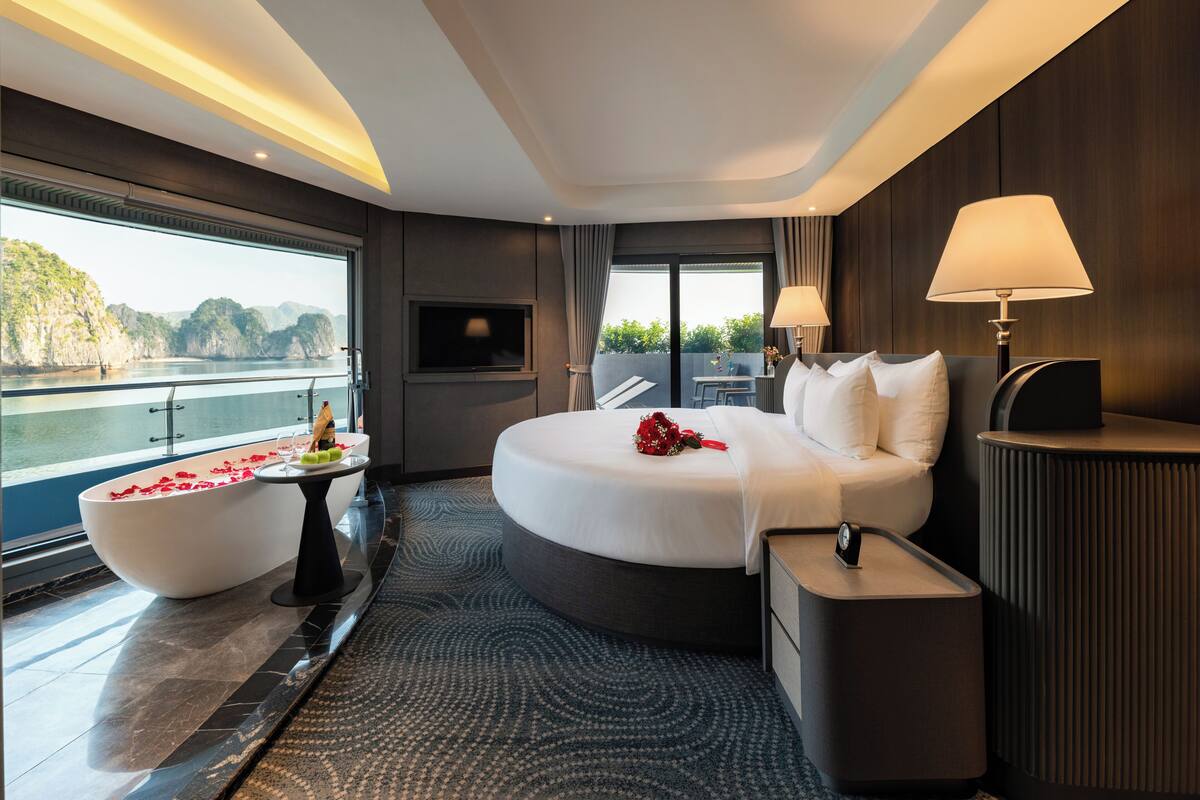Premium bedding, down comforters, memory foam beds, minibar