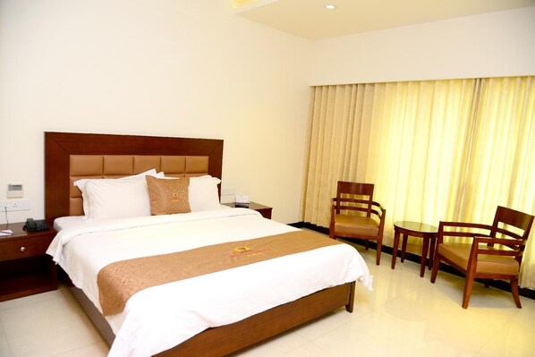 Individually decorated, individually furnished, desk, blackout curtains