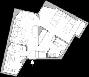 Floor plan - Vip's Residence #STANDARD ONE BEDROOM APARTMENT 1 (Milano)